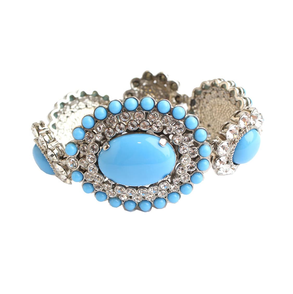 미우미우 터콰이즈 크리스탈 은장 팔찌 상품이미지3