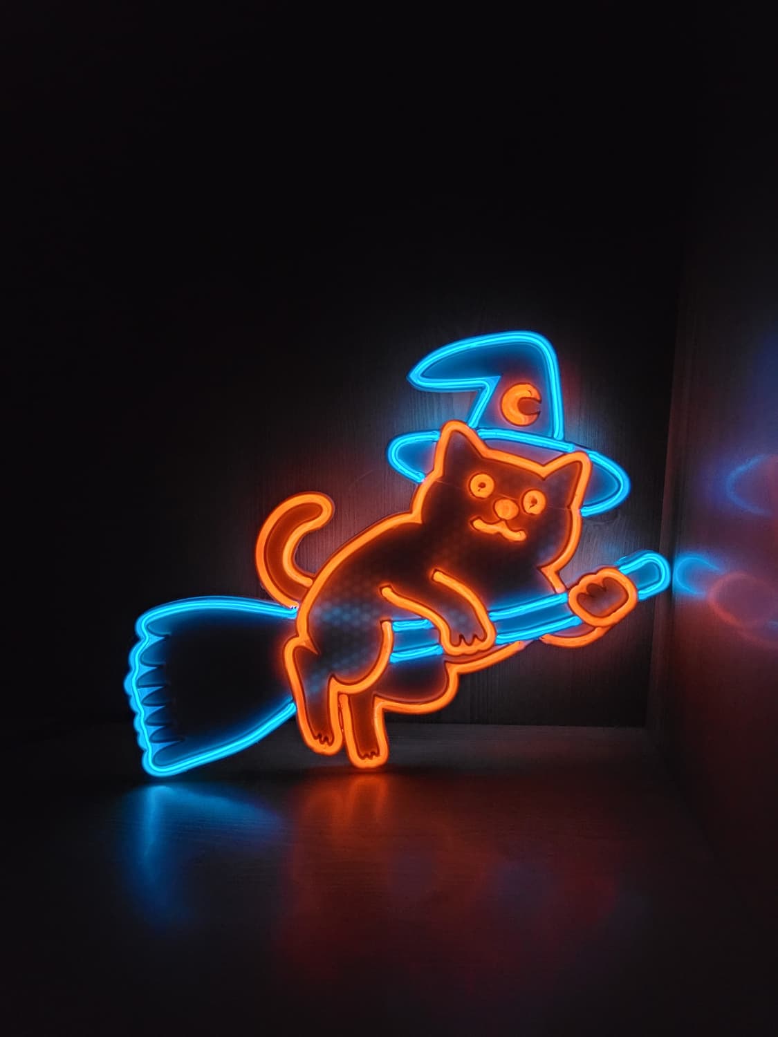 고양이 마법사 마녀 할로윈 네온사인 led 램프 조명 무드등 상품이미지5