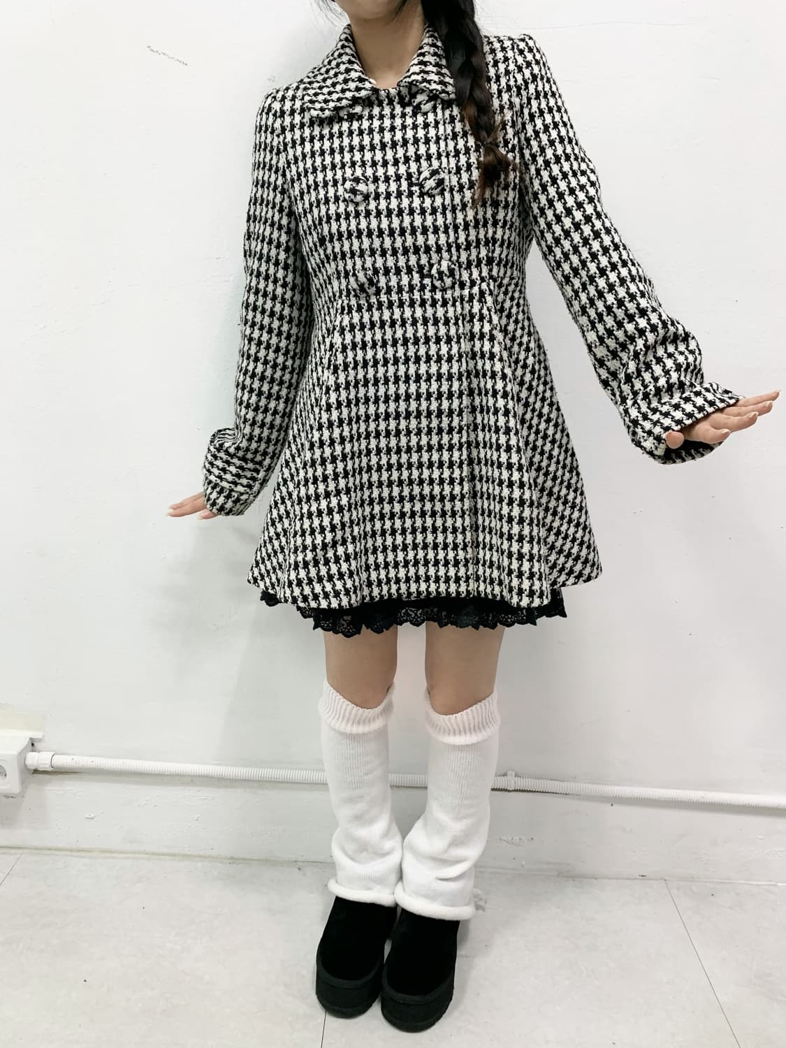 [SORRIDERE] 소리데레 깅엄체크 로걀 코트 상품이미지3