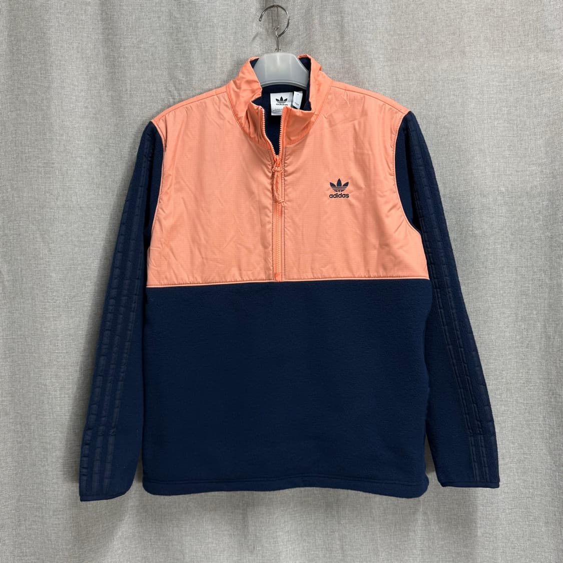 [L] 아디다스 오버랩 플리스 하프집업 아노락 긴팔티 상품이미지1