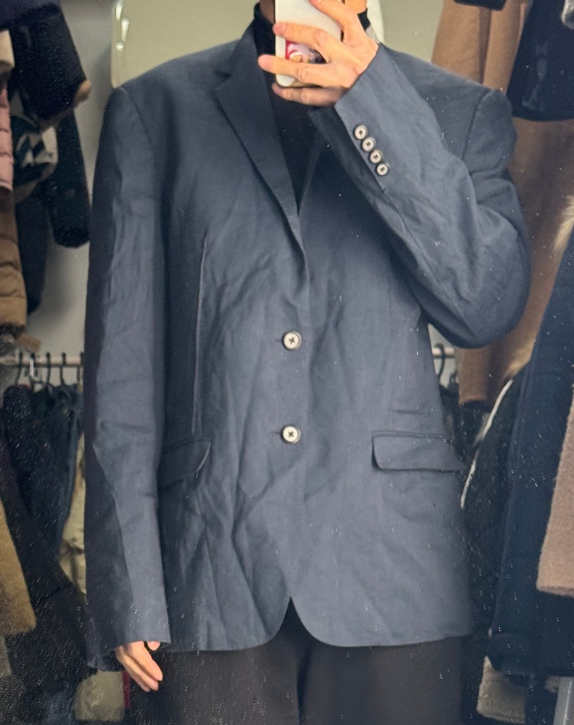 한섬 타임 Time 옴므 린넨 정장 지켓 L~XL 네이비 상품이미지5