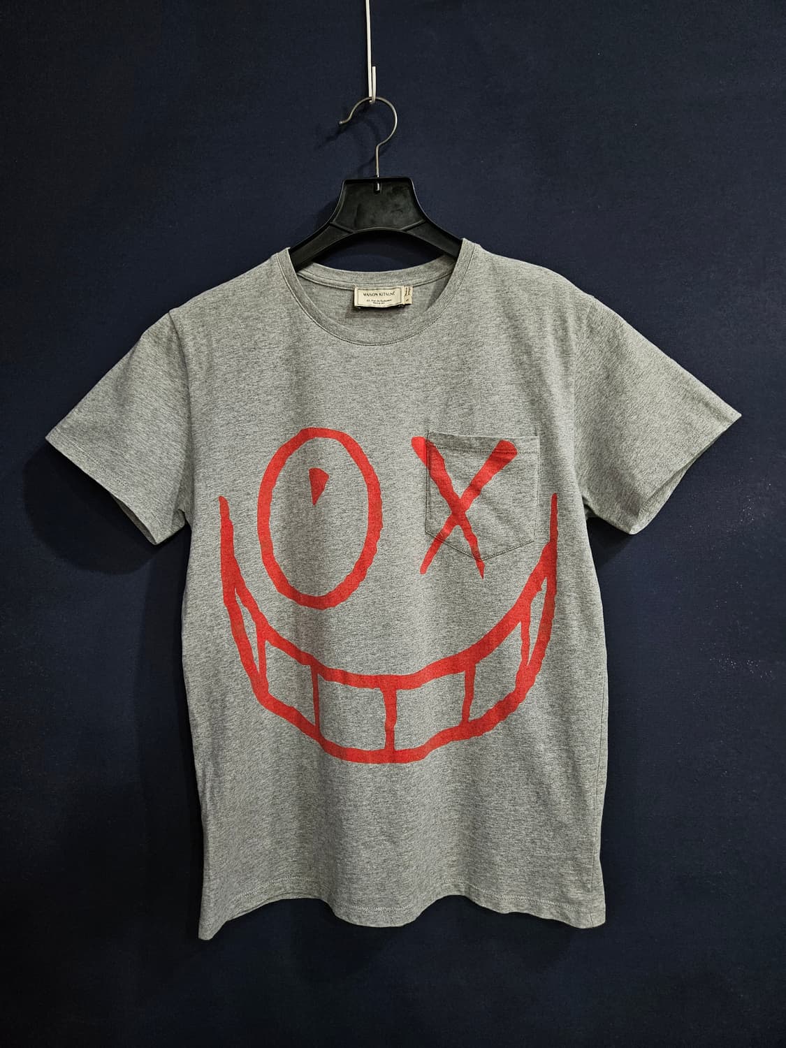 메종키츠네 프린팅 그레이 남성 90~95 반팔티  상품이미지1