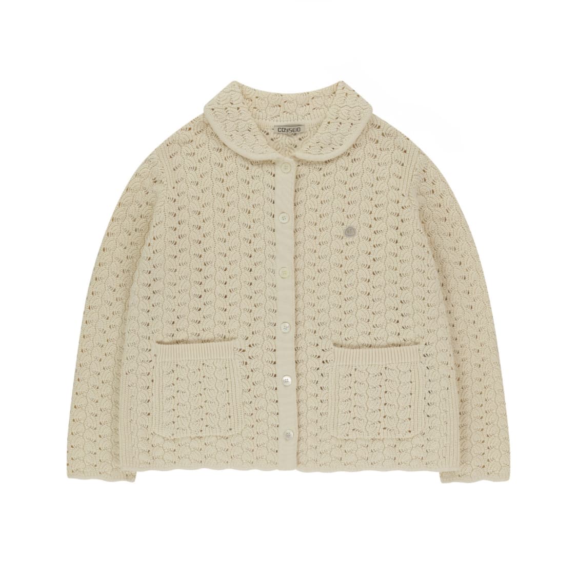 코이세이오 웨이브 니트 가디건 아이보리 상품이미지1