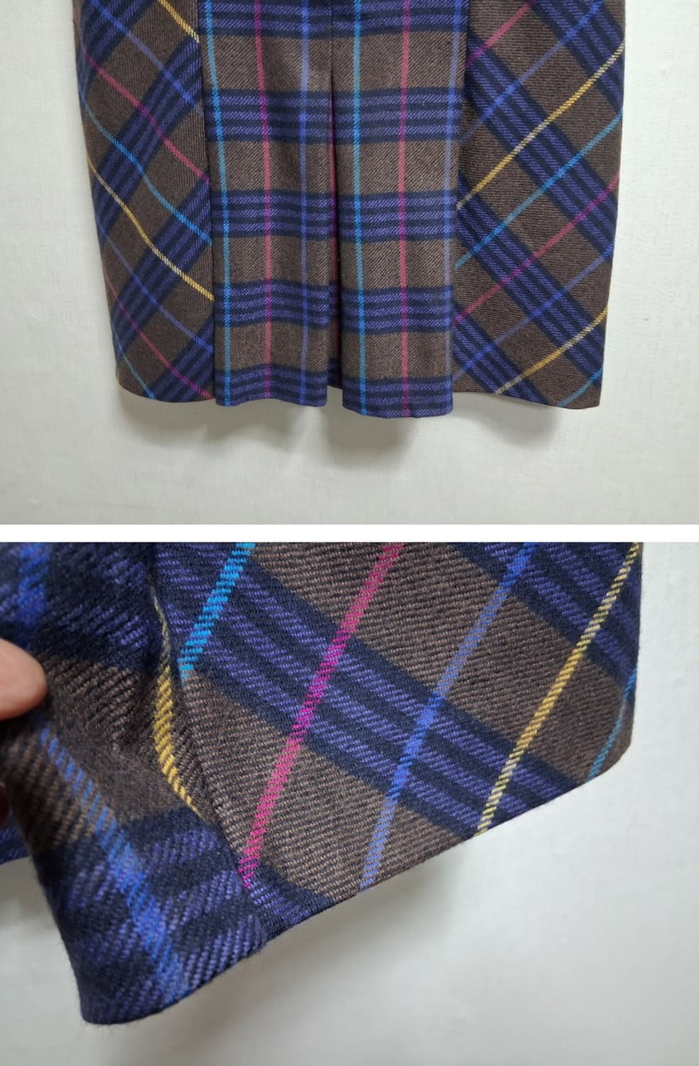 이탈리아ebano 칼라좋은 체크 순모모직체크롱스커트  28 29
 상품이미지4