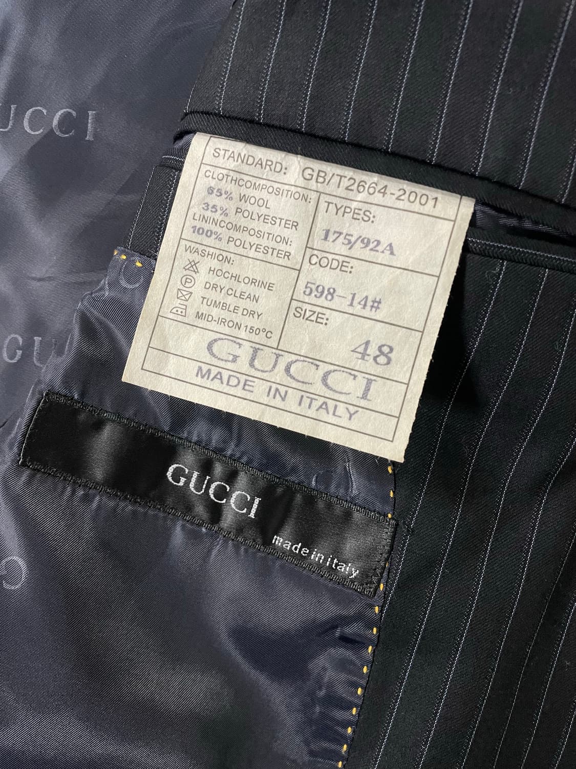 [48] GUCCI 구찌 스트라이프 투버튼 수트 정장 셋업 상품이미지7