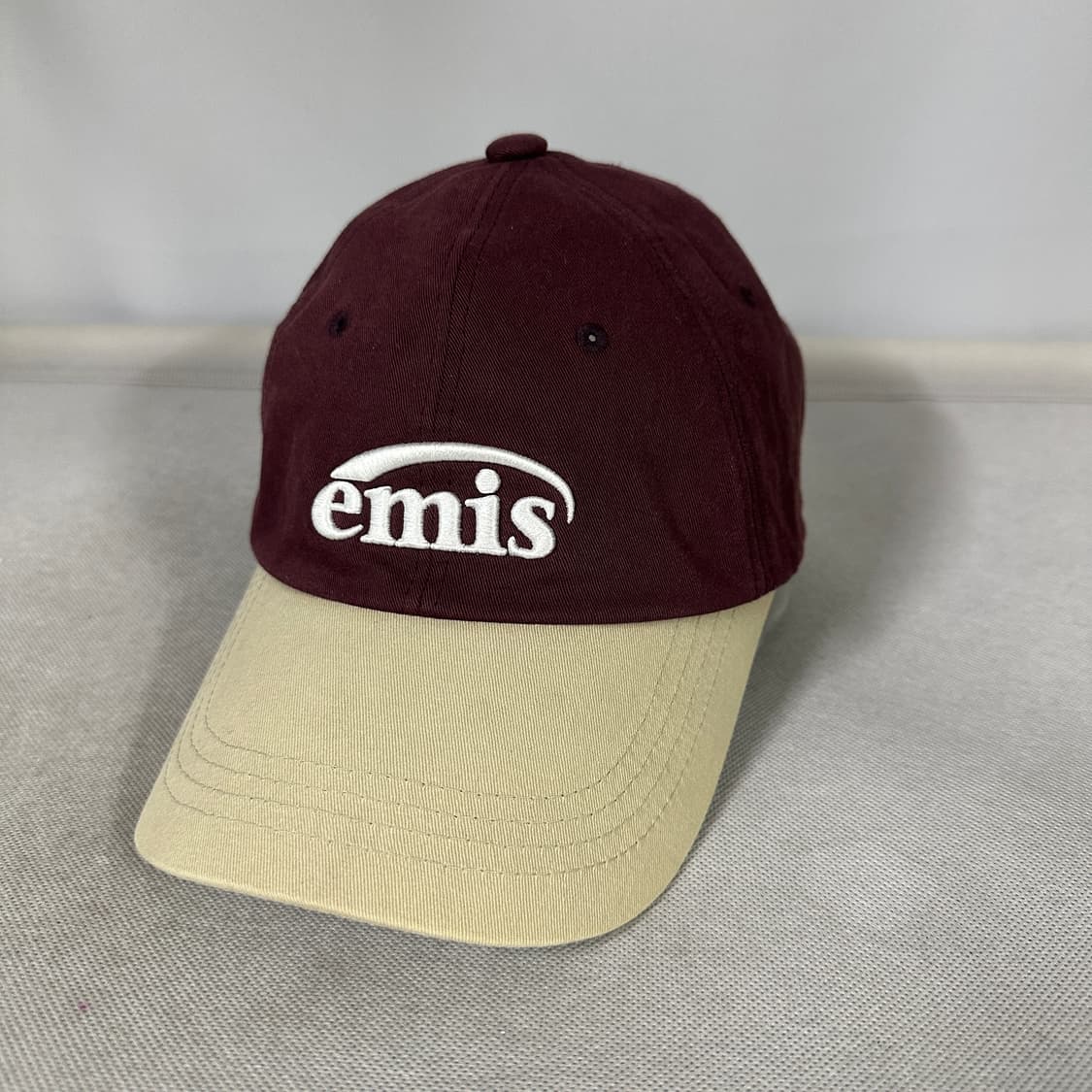 이미스 뉴 로고 믹스 볼캡 베이지/와인 상품이미지1