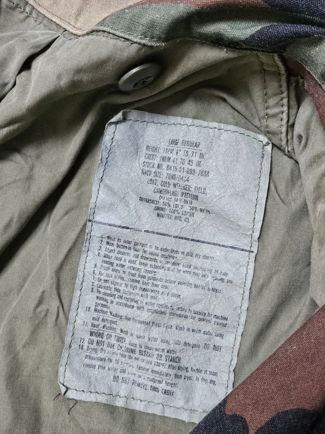 우드랜드 84년 m65 필드 자켓 L 상품이미지5