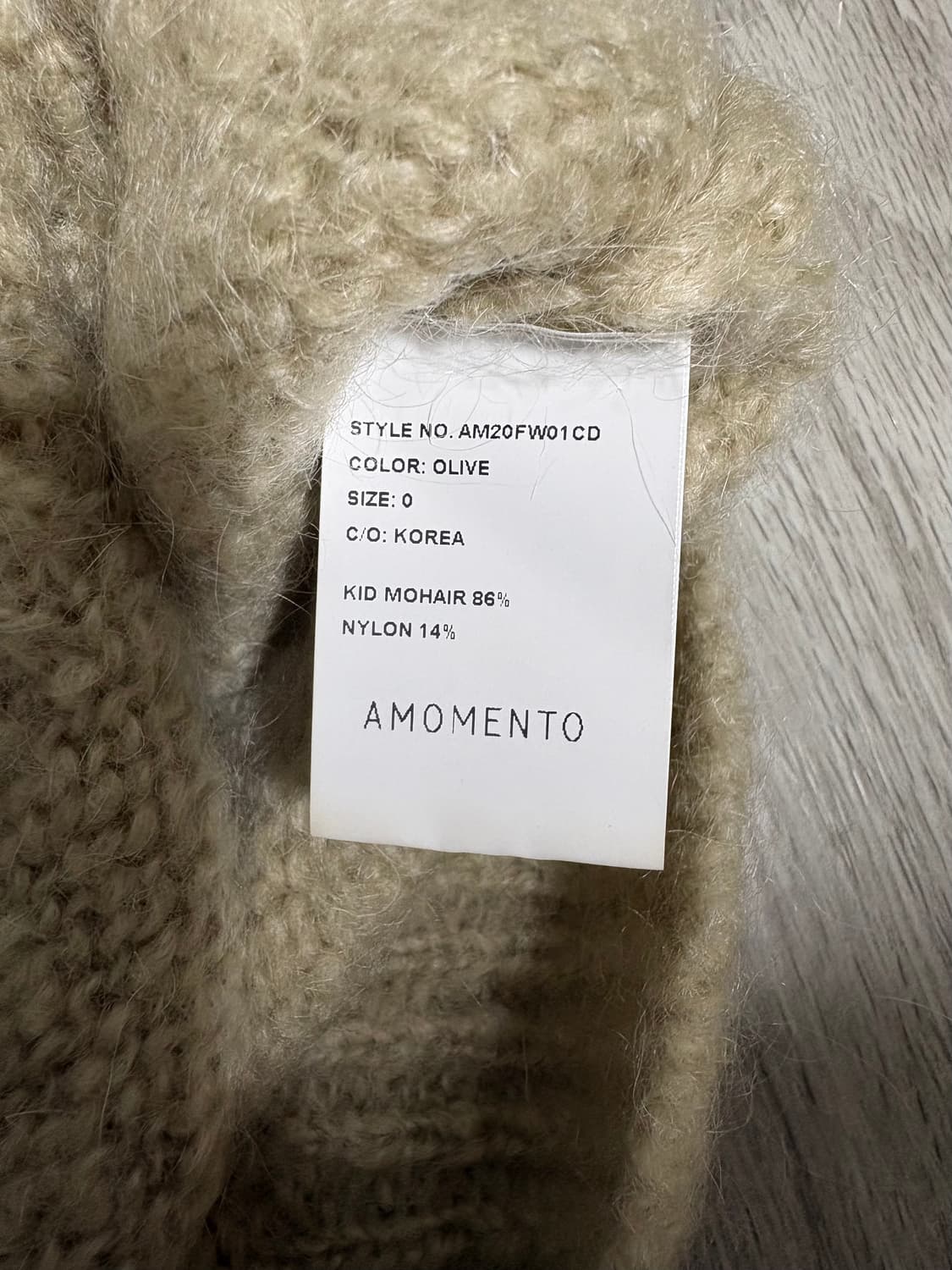 아모멘토 그랜마 가디건 모헤어 올리브 상품이미지4