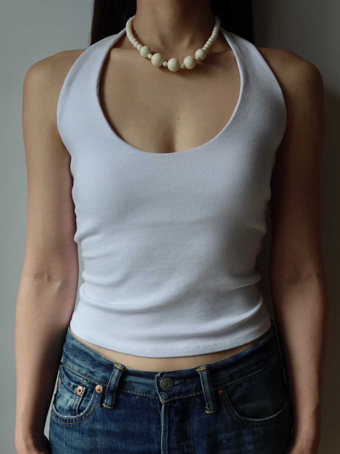 milky bead necklace 상품이미지2