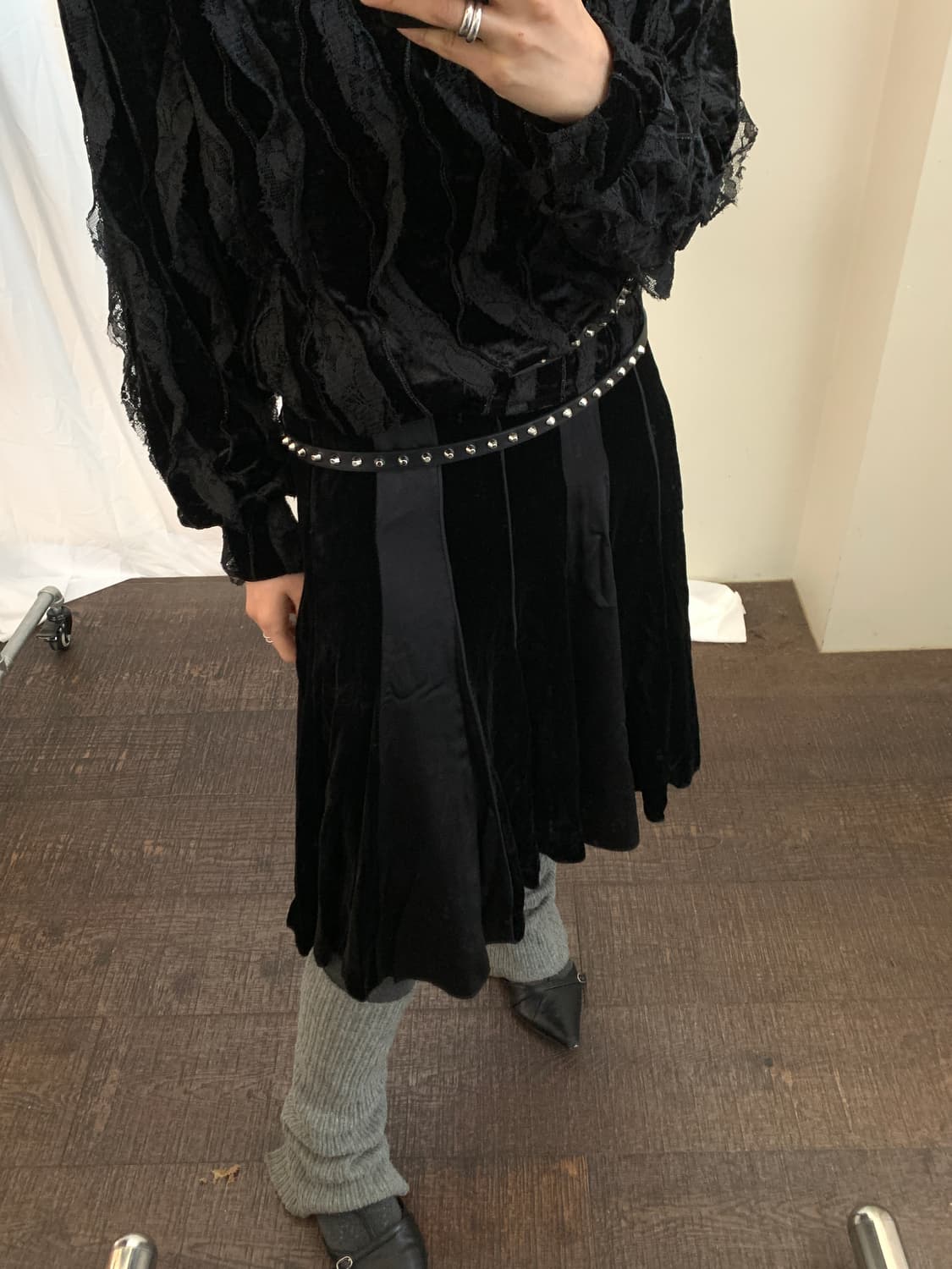 (IZZAT BABA) 빈티지 벨벳 스커트 상품이미지1