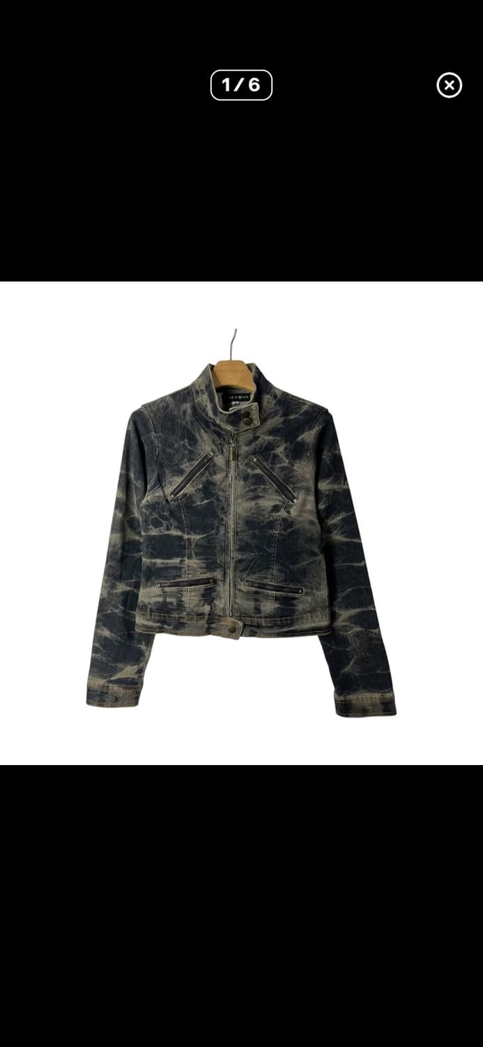 Winkwink 빈티지 펑크 타이다이 흑청 데님 자켓 상품이미지1