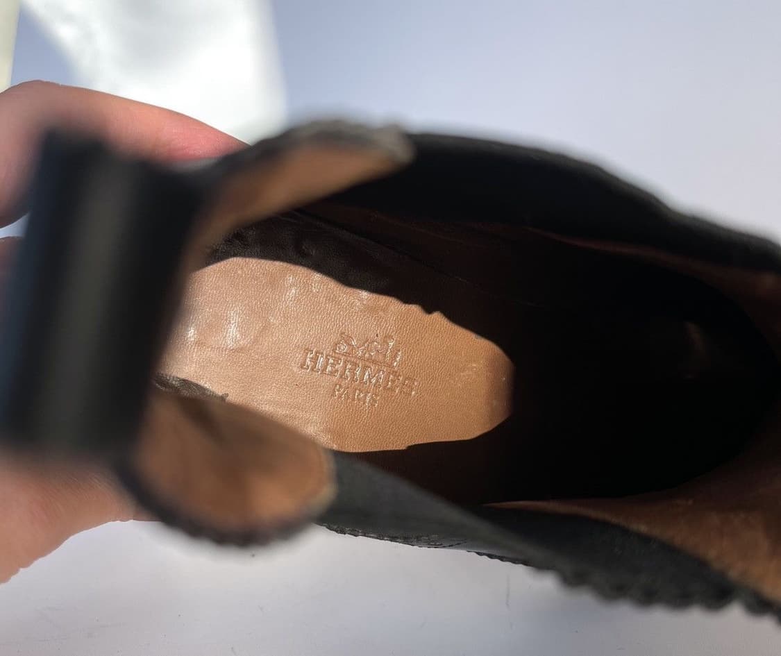 Hermes leather wing tip chelsea boots  상품이미지4