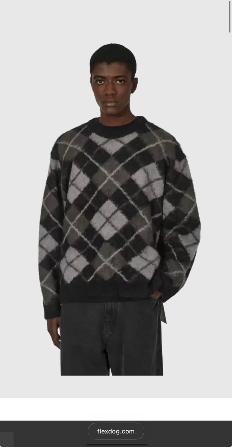 새상품)) 네이버후드 아가일패턴 모헤어 스웨트 S 상품이미지1