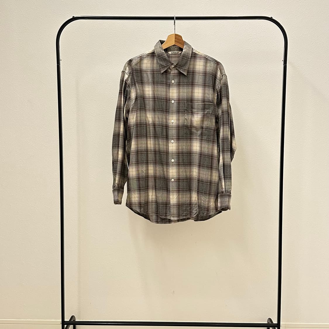 오라리 울 체크 셔츠 3사이즈  상품이미지1