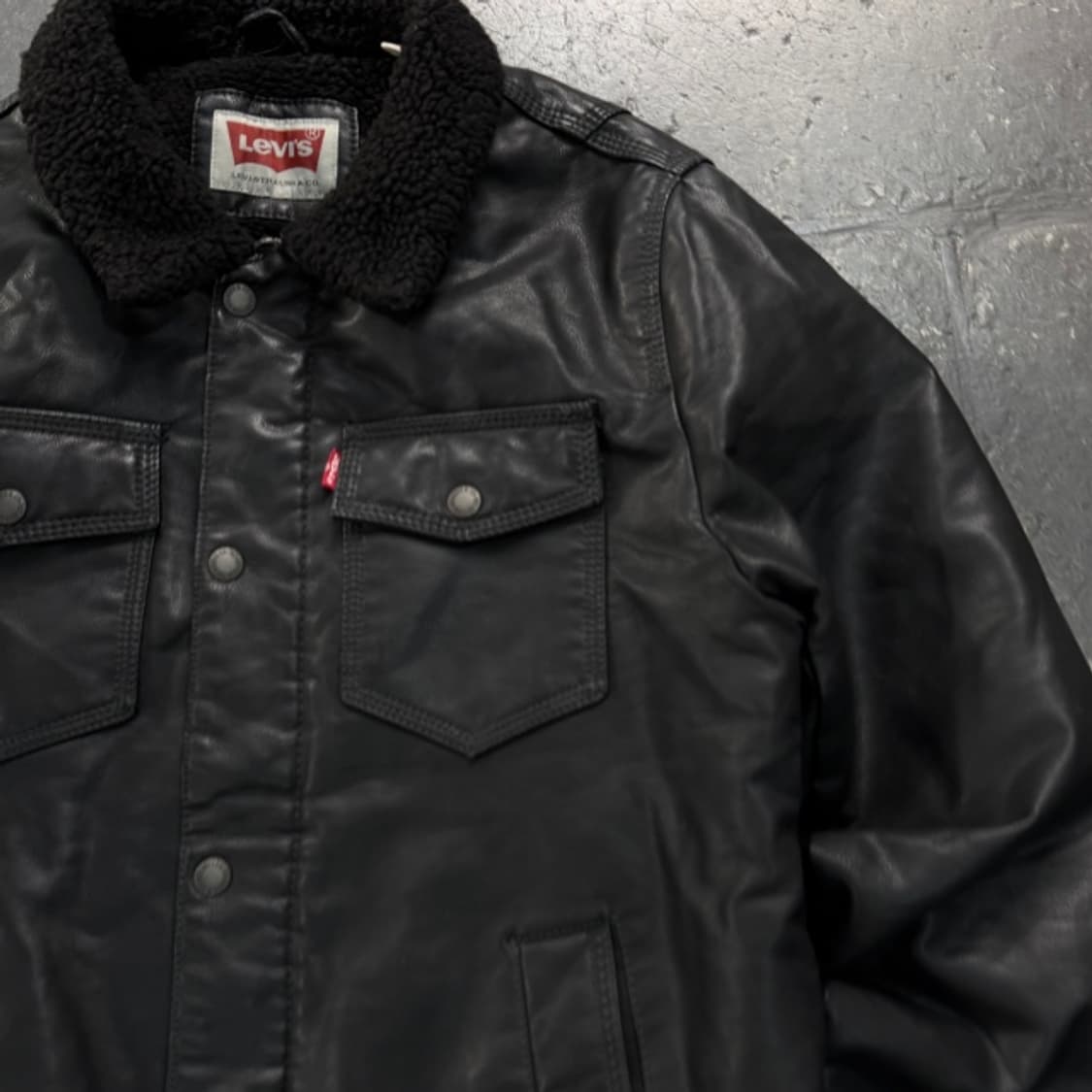 100 리바이스 레더 쉐르파 자켓  상품이미지2
