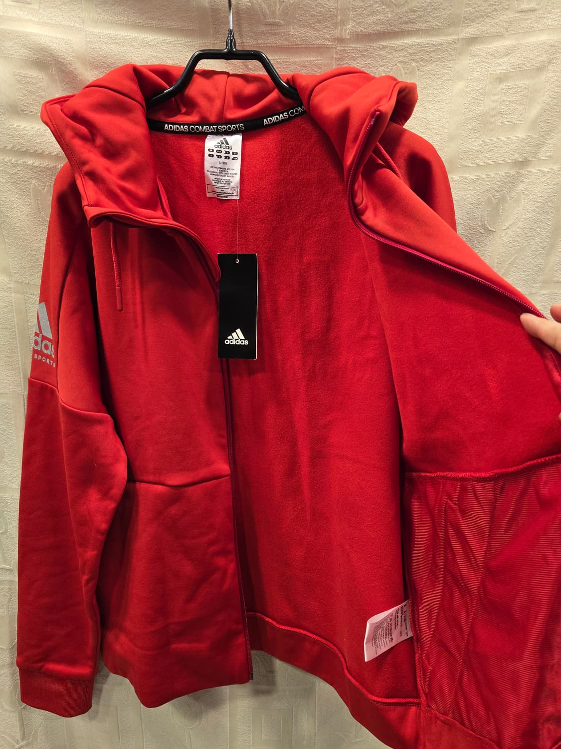 새상품) 아디다스 기모 컴뱃 스포츠 레드 후드집업 져지 90 상품이미지7