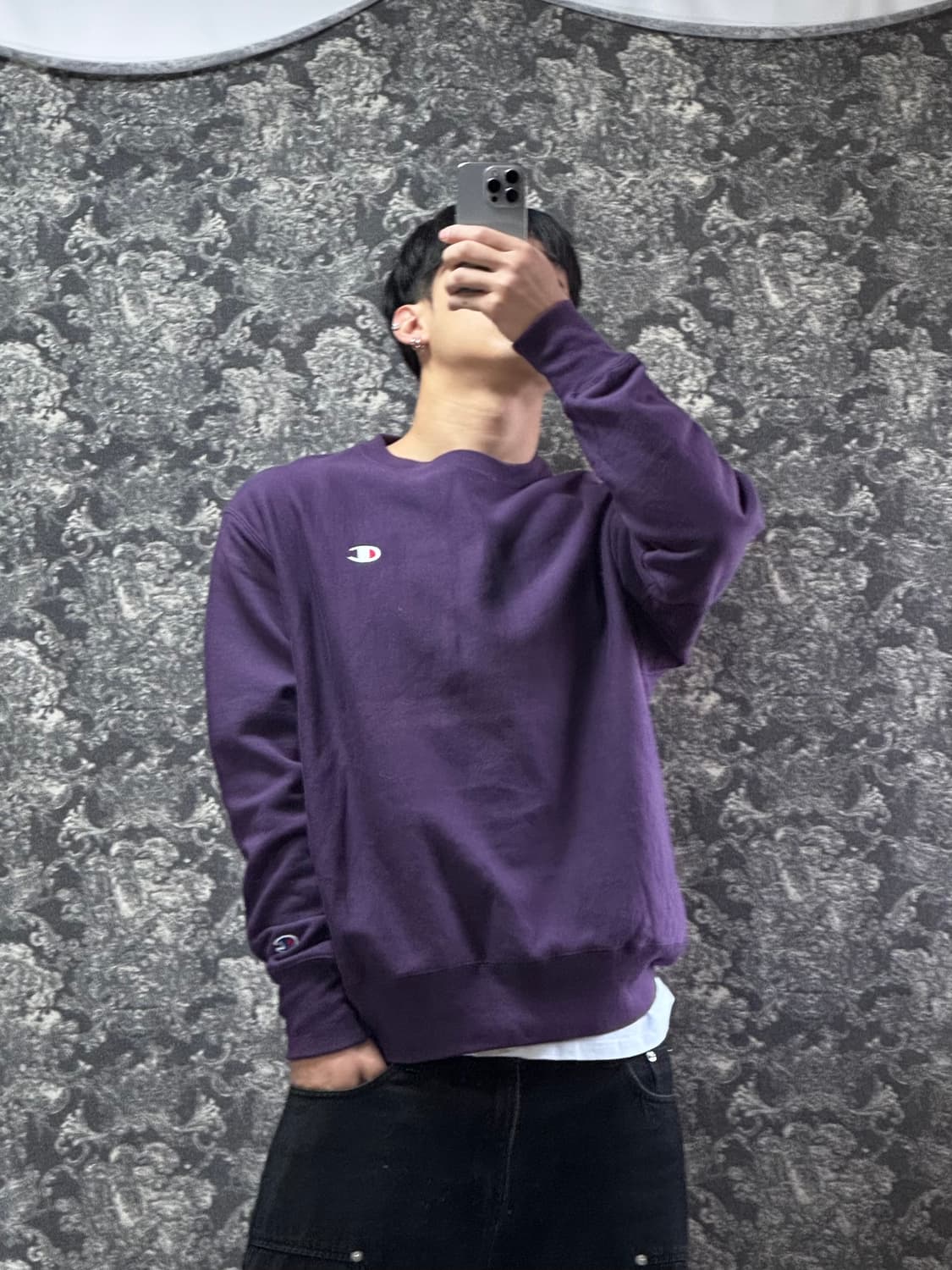 champion reavers weave 챔피온 리버스위브 퍼플 맨투맨 상품이미지1