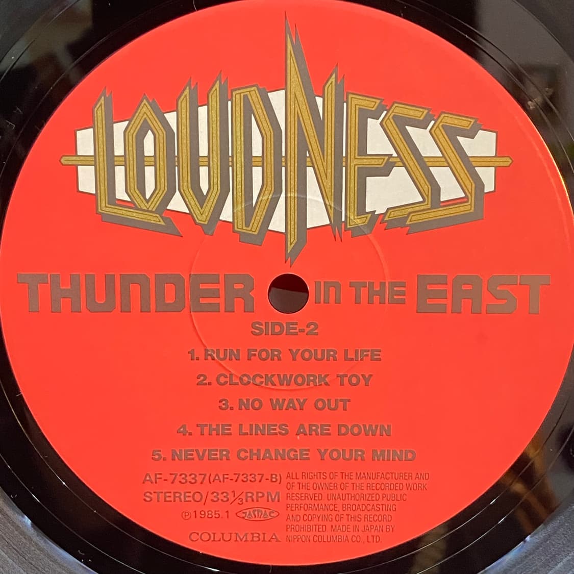(중고LP-메탈) Loudness - Thunder In The East 상품이미지5