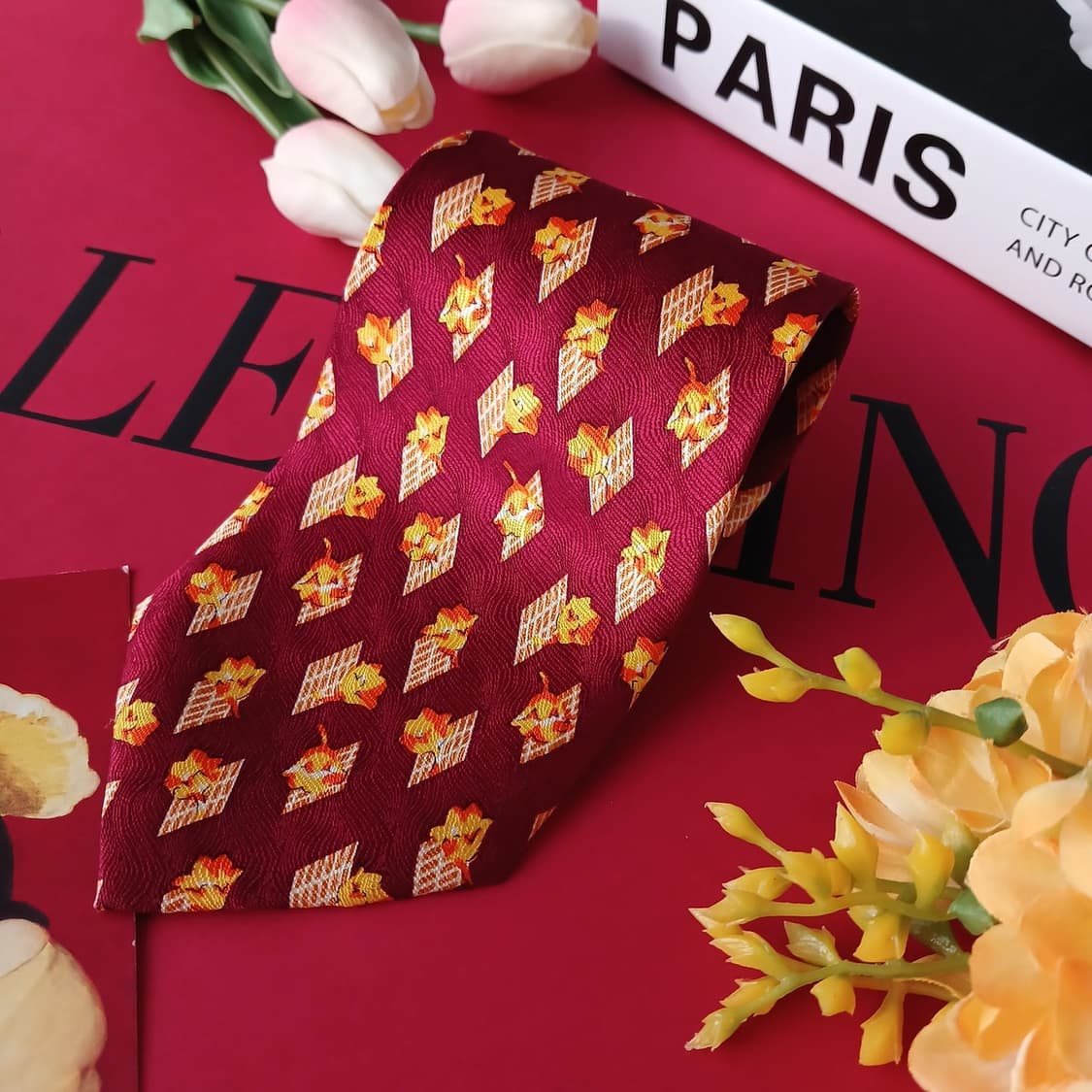 발렌티노 실크 레드 패턴 넥타이 9.9cm A+등급 A19299
 상품이미지4