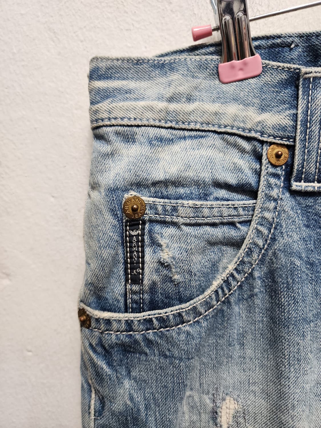 아르마니 AJ 데미지 스틸로고 디트로이드 청바지 상품이미지4