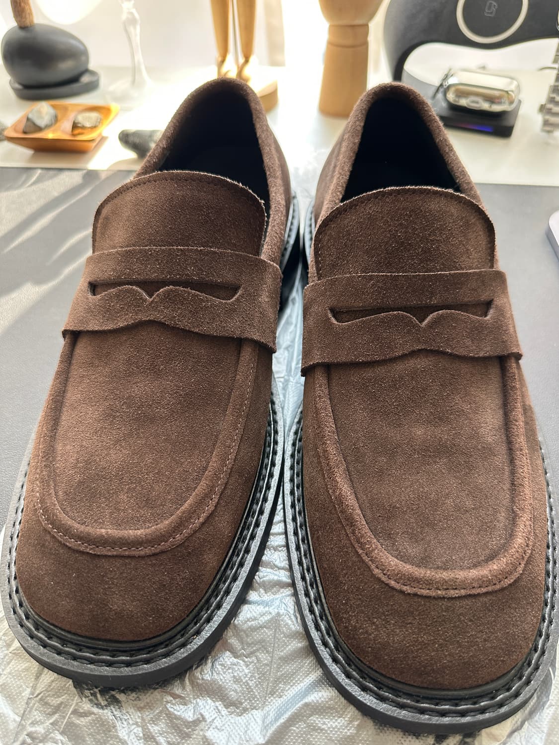 로맨틱무브 뉴 미니멀 스웨이드 로퍼(브라운) 상품이미지3