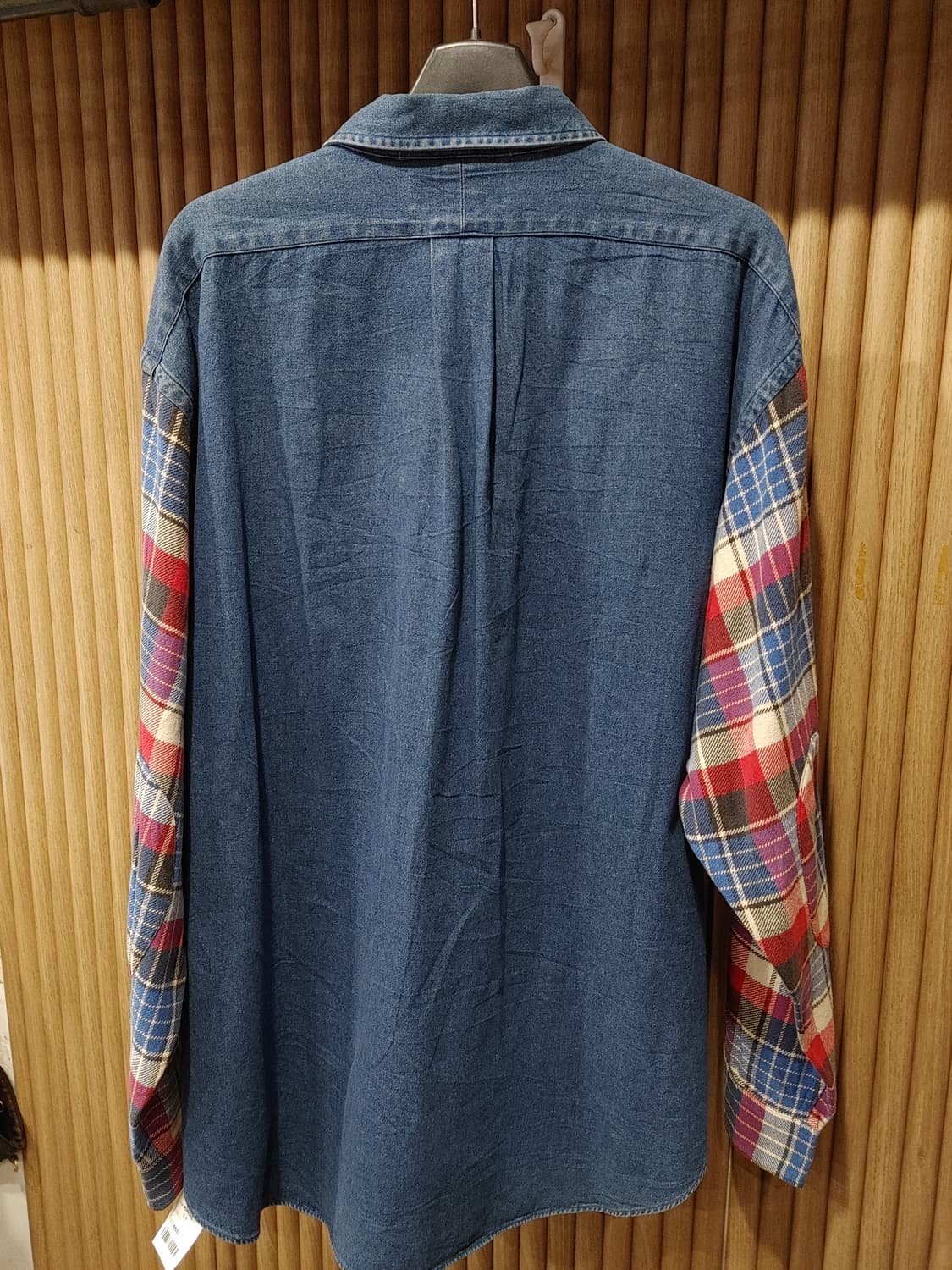 무배) 폴로 랄프로렌 체크 믹스 데님 반집업 - 2XL 상품이미지7