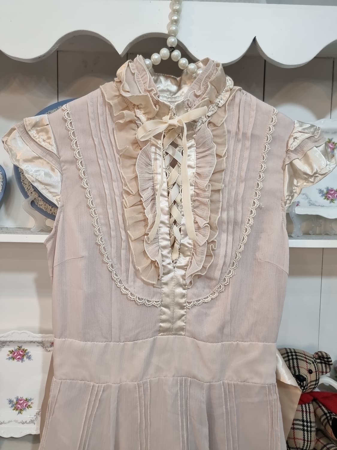 액시즈팜 axes femme 프릴 레이스 쉬폰 원피스 상품이미지2