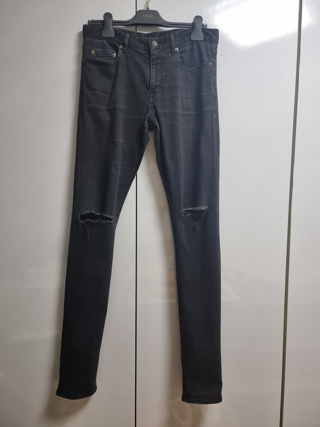 에디시즌 생로랑 무릎 디스진 무파진 블랙 상품이미지2