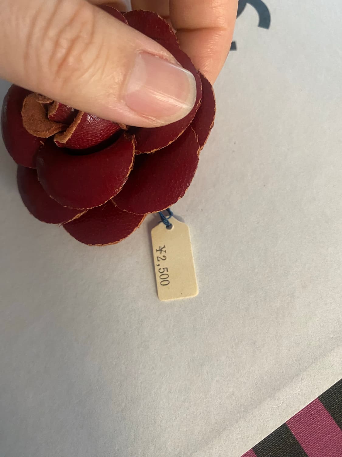 리얼가죽 빈티지 까멜리아 동백꽃 브로치 상품이미지4