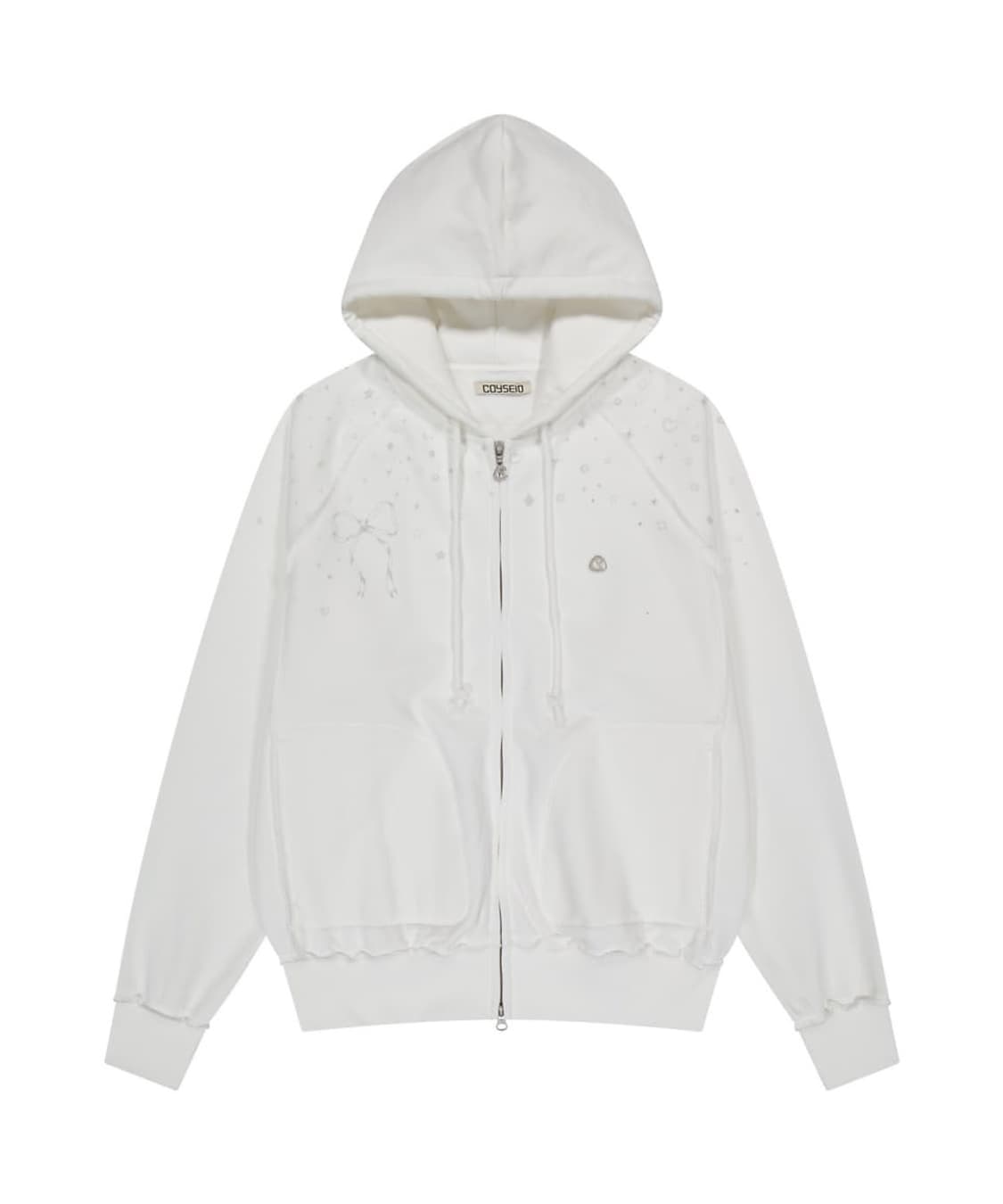 코이세이오 트윙클 후드집업 화이트 상품이미지1