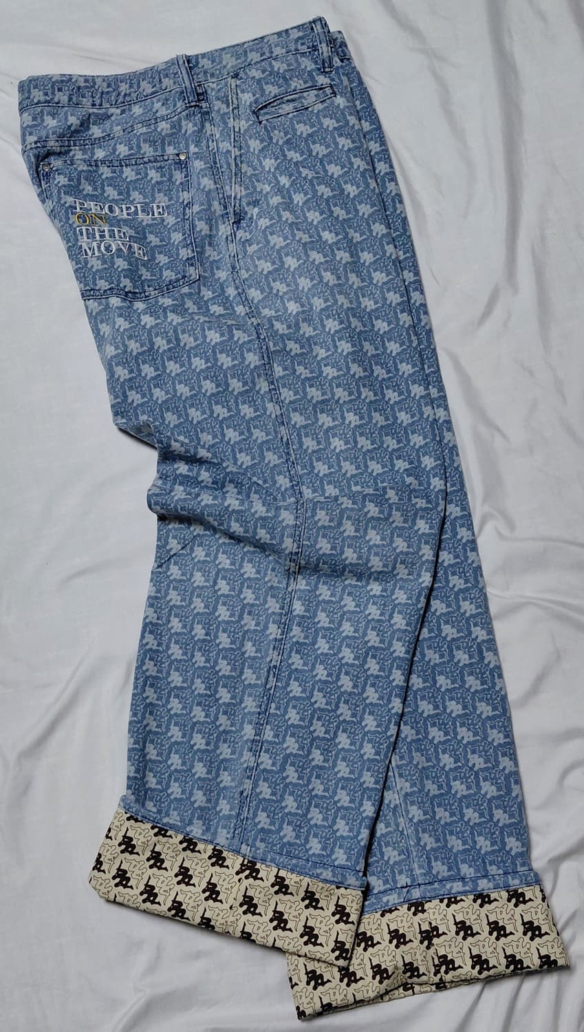 [XL] 카파(Kappa) x GU 콜라보 반다 로고 와이드 데님 팬츠 상품이미지2