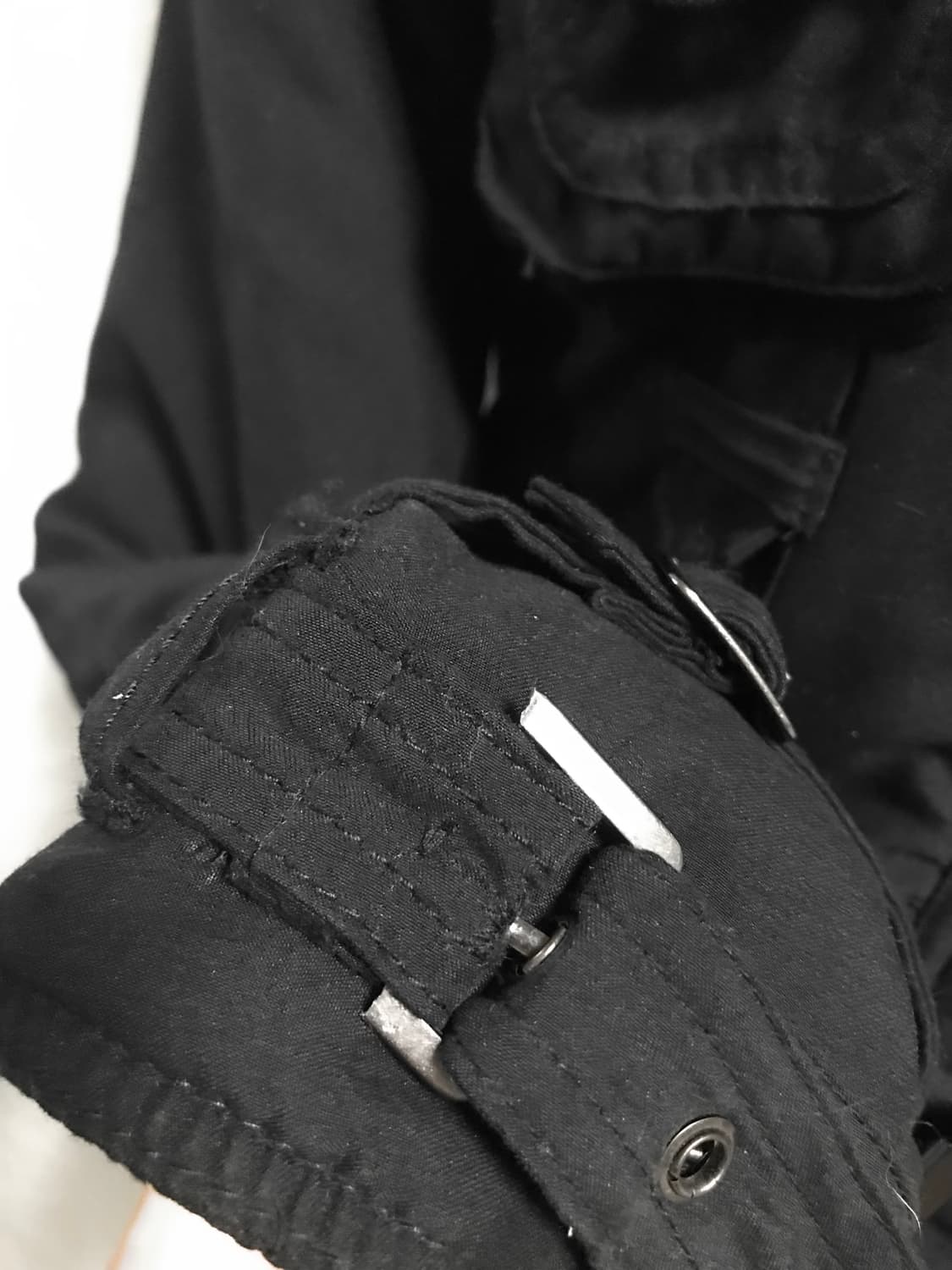 빈티지 펑크 벨트 디테일 후드 버튼 자켓 상품이미지10