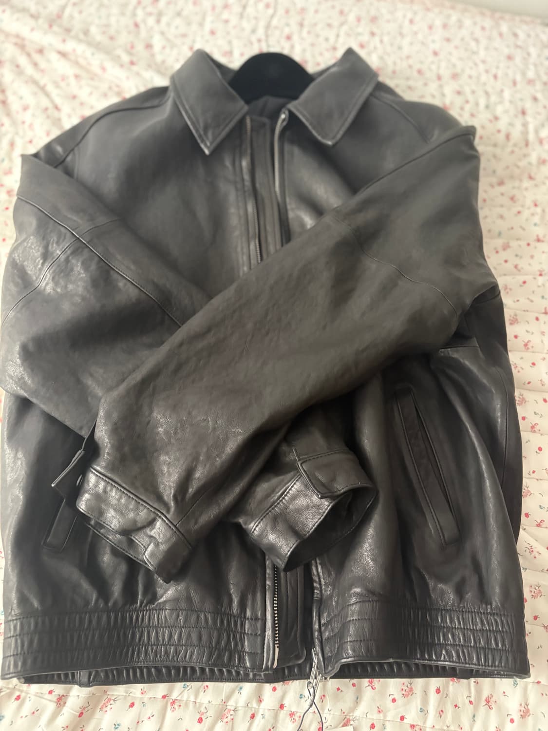 [XS] 유스 워시드 레더 블루종 새제품판매 상품이미지2