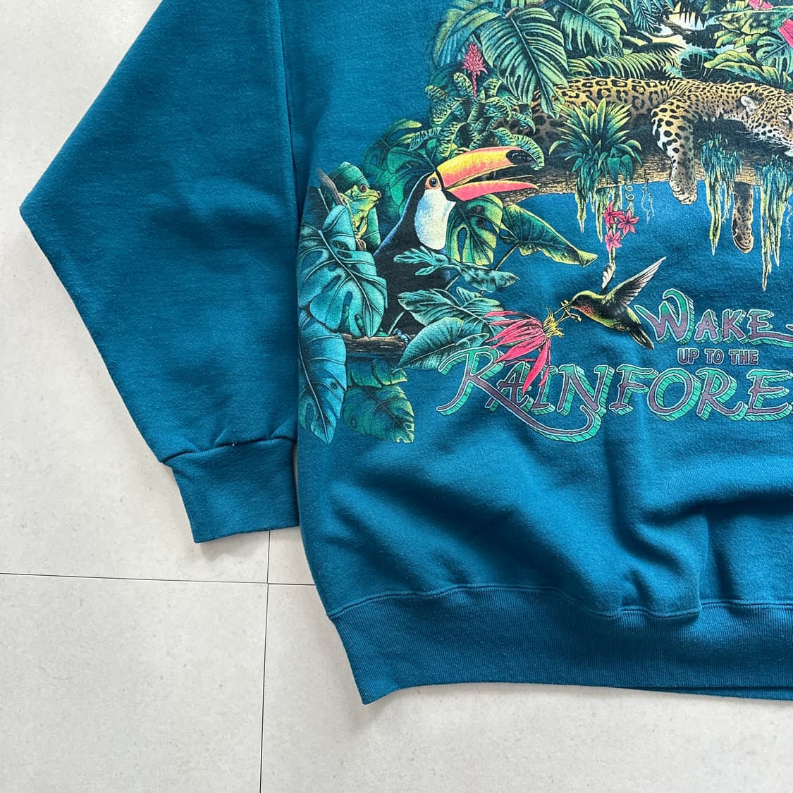 90s SIGNAL 레인포레스트 맨투맨 XL MADE IN USD 상품이미지4