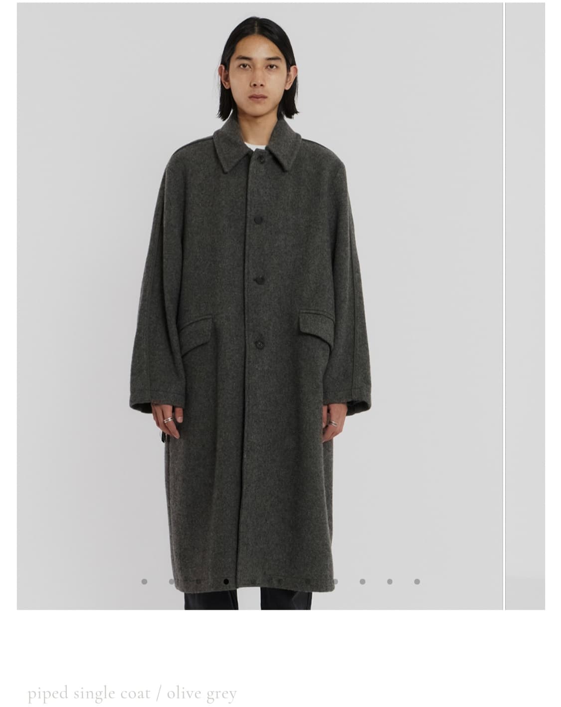 언어펙티드 piped single coat olive grey 상품이미지1