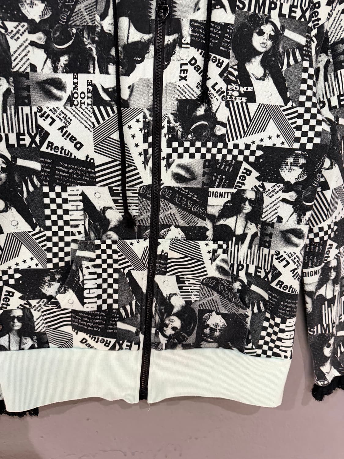 y2k printing detail mint hood zip-up 상품이미지9