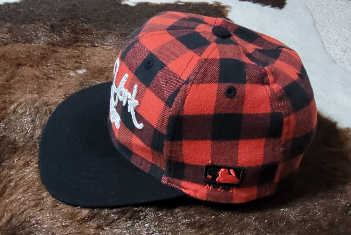 MLB(뉴욕 양키스)레드&블랙 체크 패턴 야구모자 상품이미지2