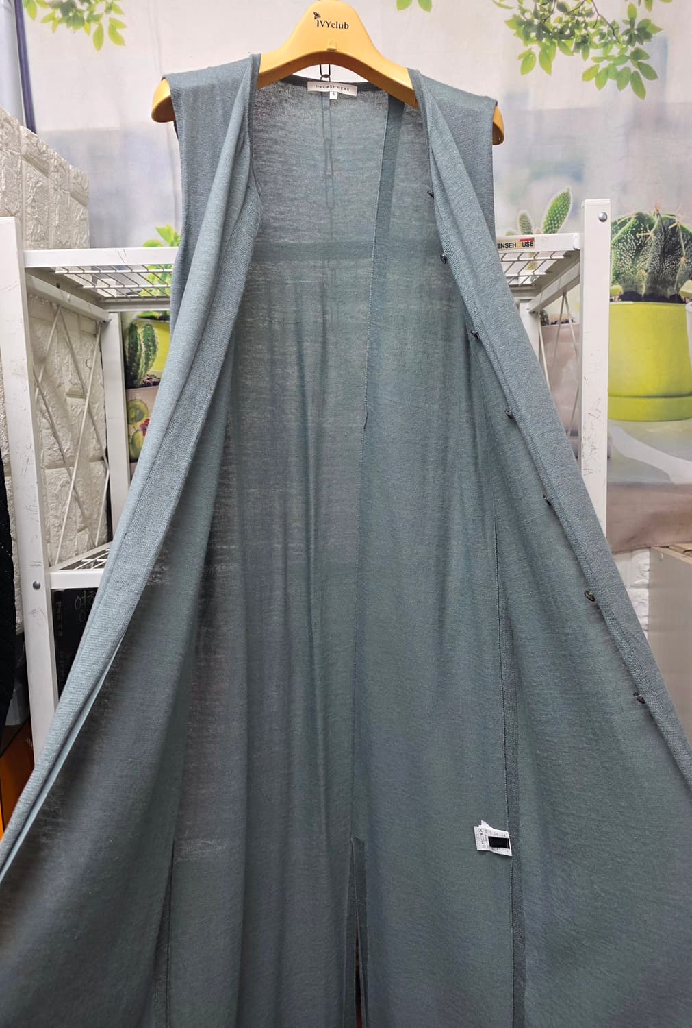 더캐시미어 롱 니트원피스 니트드레스 S 85 슬리브리스 벨티드 WM23 상품이미지5