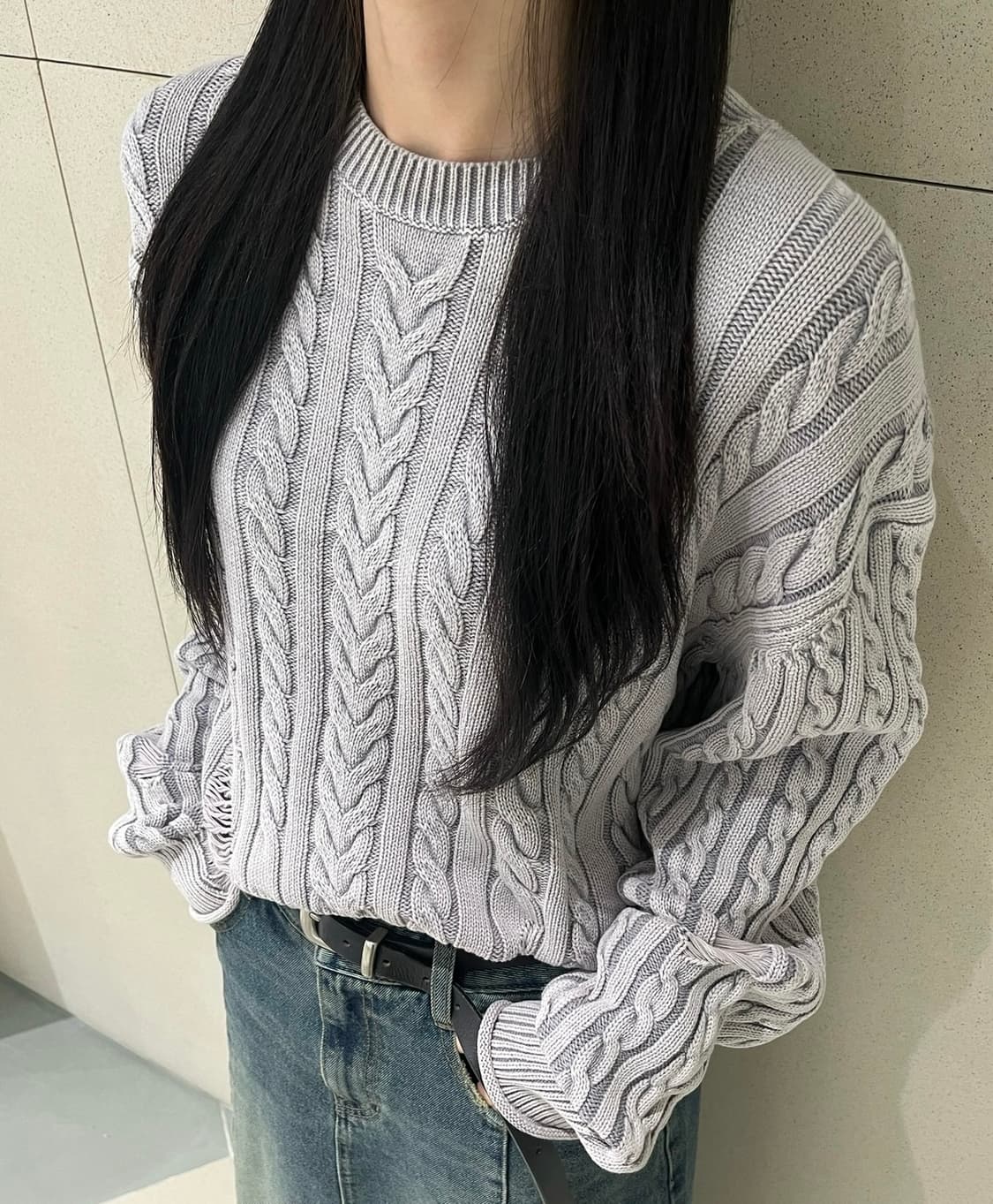 인사일런스 우먼 케이블 니트 상품이미지4
