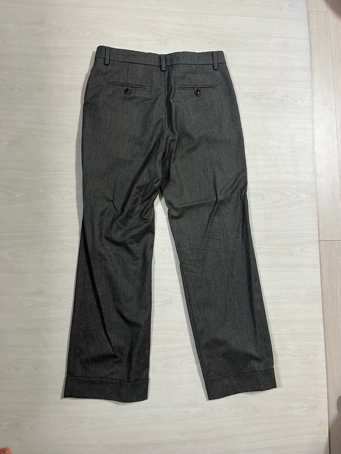 씨솔트 스트라이프 울팬츠 차콜 상품이미지2