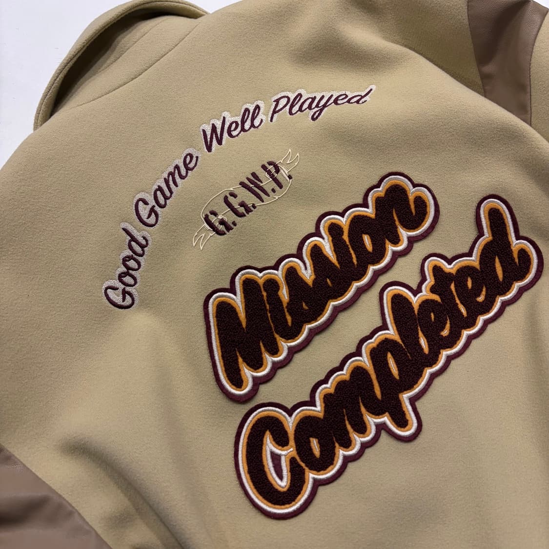 [M] H&M 흐앤므 에이치앤엠 베이지색 점퍼 바시티 자켓 C315 상품이미지9