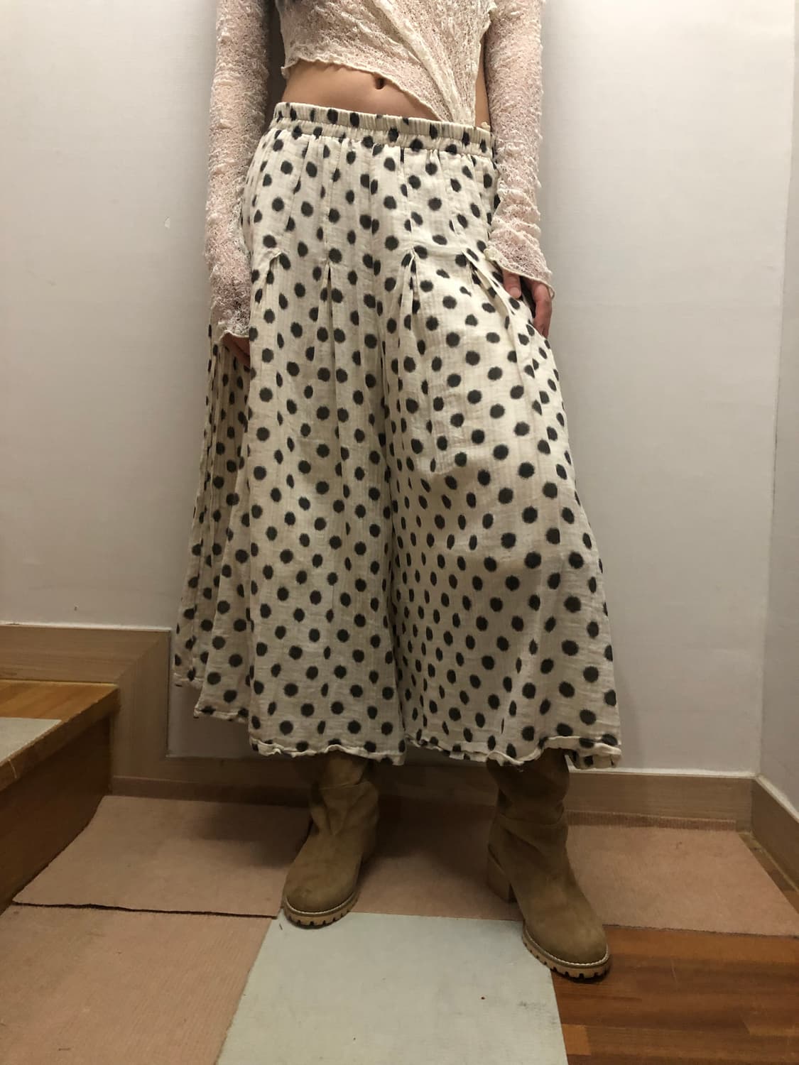 빈티지 화이트 도트 벌룬 팬츠 상품이미지5