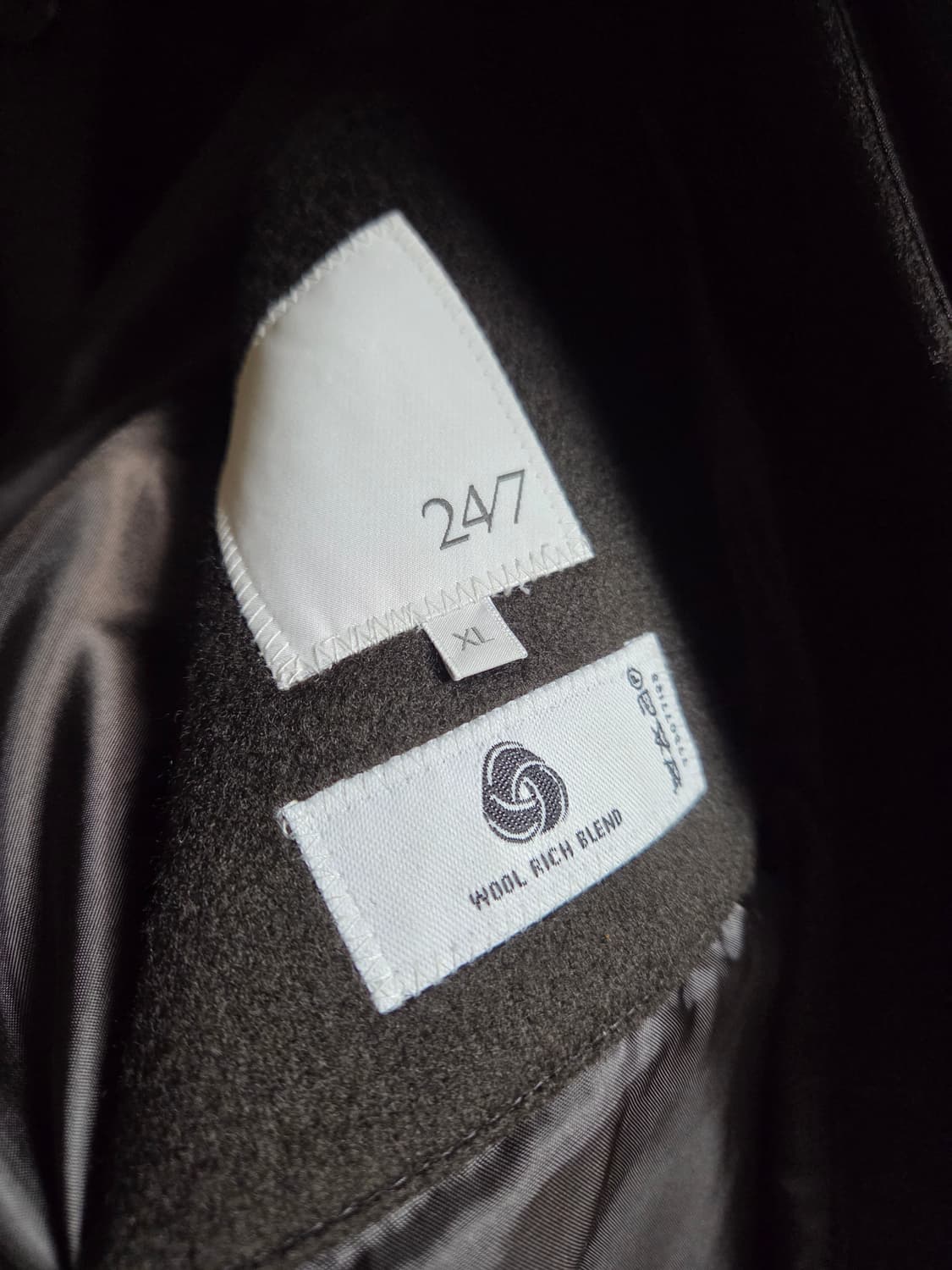 247시리즈 울 하프코트 다크브라운 XL 상품이미지6