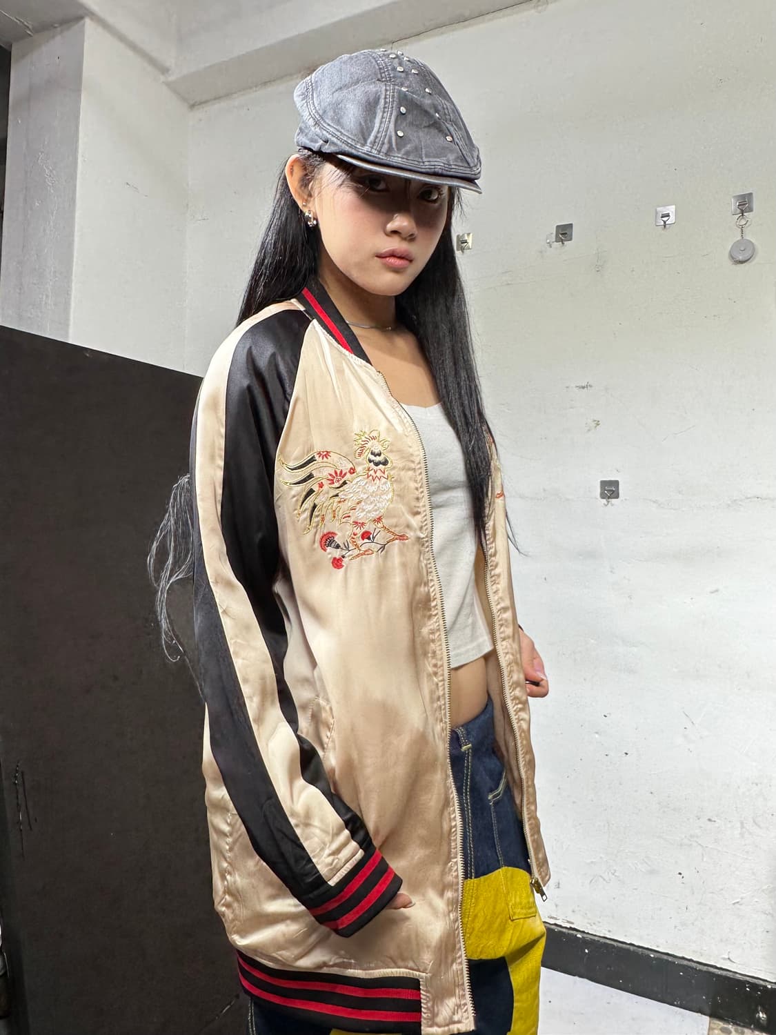 Jpn 일본빈티지 오리엔탈 디빅 베이지 닭 스카잔 자켓 상품이미지4