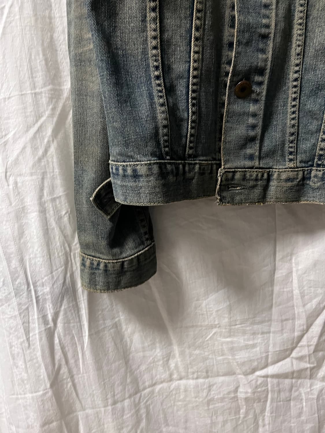 Vintage Green Washed Denim Jacket 상품이미지3