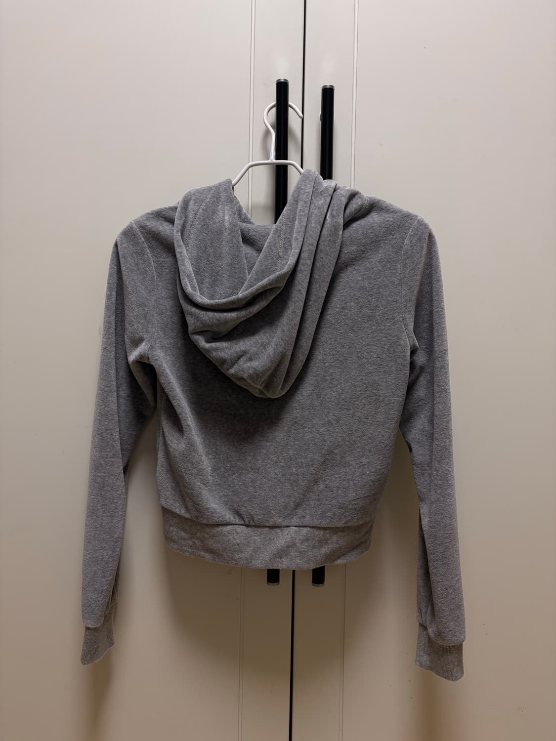 익스파이어드걸 벨로아 트랙 후드집업 멜란지그레이 상품이미지4