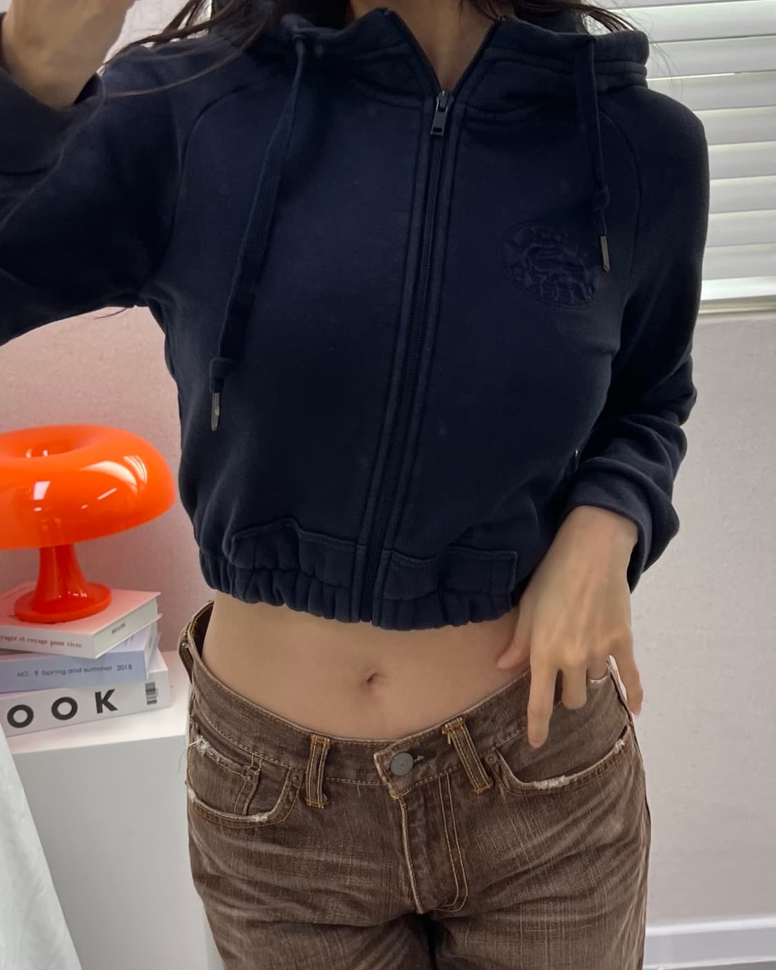 (WOMEN)라코스테 크롭 후드-M1604 상품이미지5