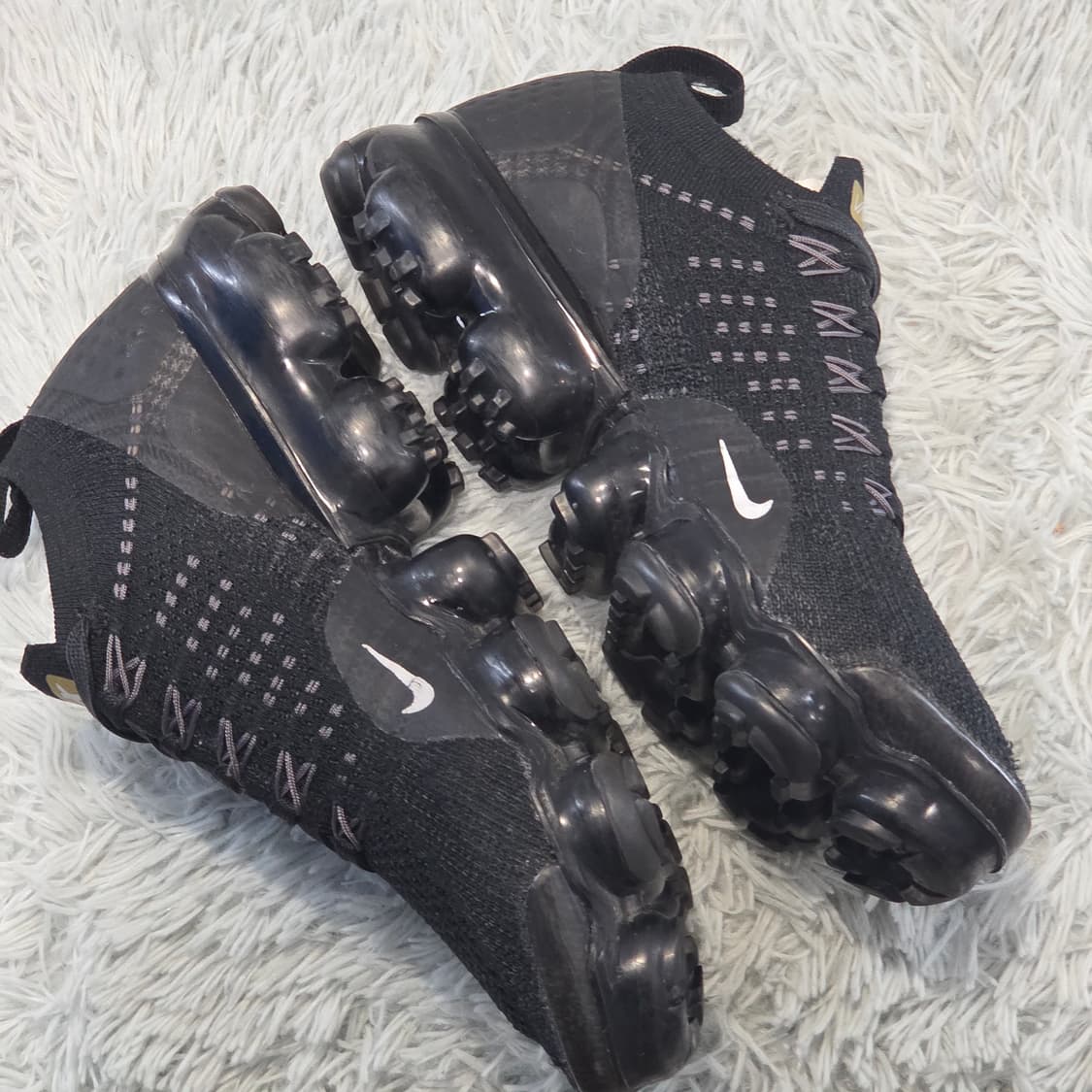 6q-25:나이키 에어 베이퍼맥스 플라이니트 2 블랙-골드 (23 cm) 상품이미지7