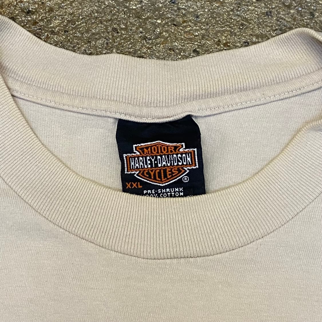 미국 빈티지 할리데이비슨 로고 베이지 반팔티 상품이미지5