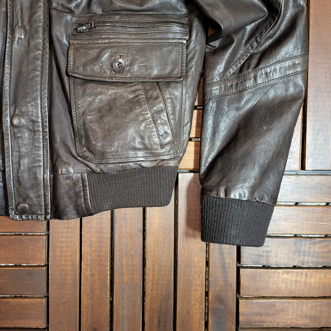 써스데이 아일랜드 레더 자켓 (105) 상품이미지5